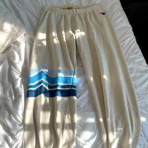 Aviator Nation Retro Sweatpants - Vintage White / Blue